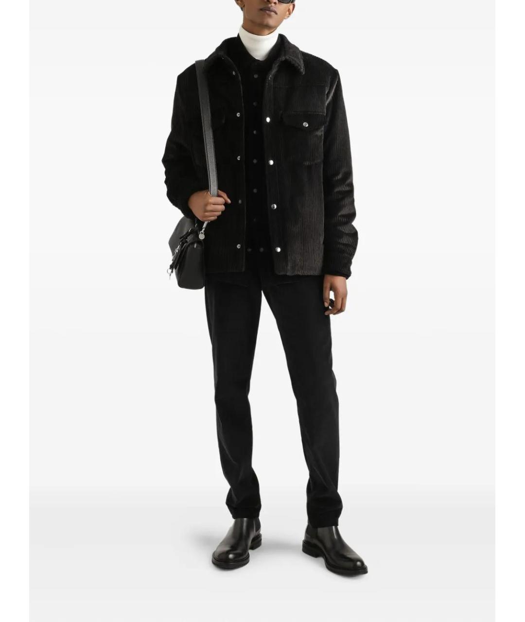 DOLCE&GABBANA Черные хлопковые повседневные брюки, фото 2