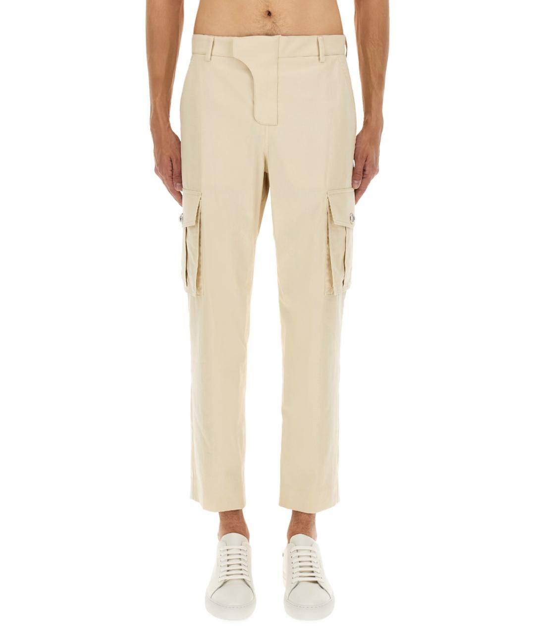 BALMAIN Бежевые хлопковые повседневные брюки, фото 2