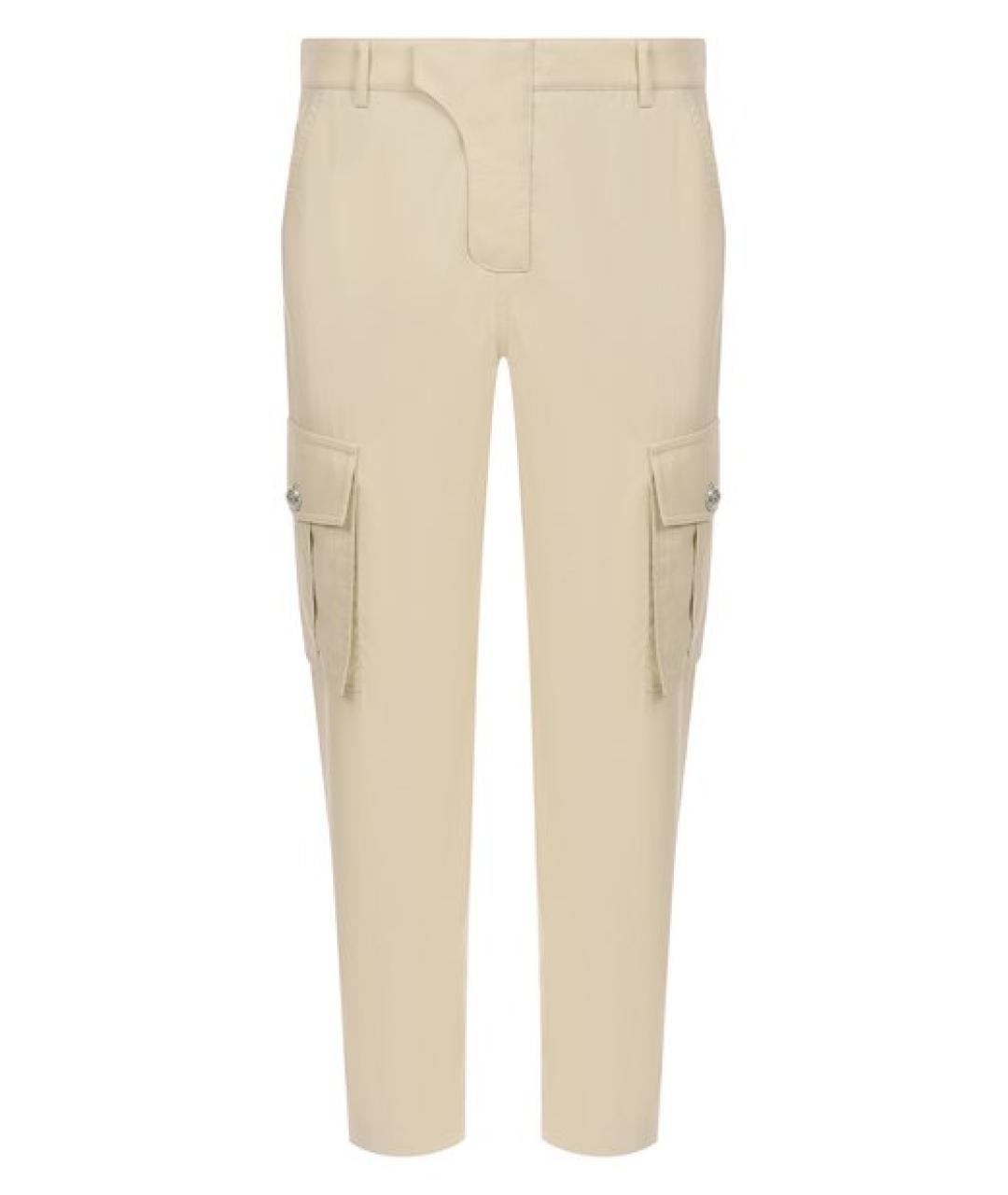 BALMAIN Бежевые хлопковые повседневные брюки, фото 1