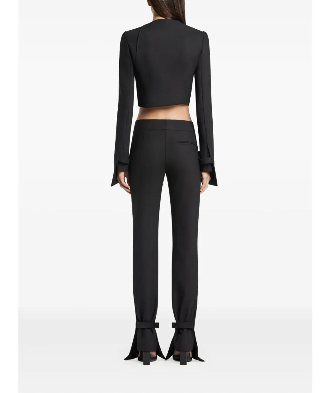 COURREGES Черные полиэстеровые прямые брюки, фото 3