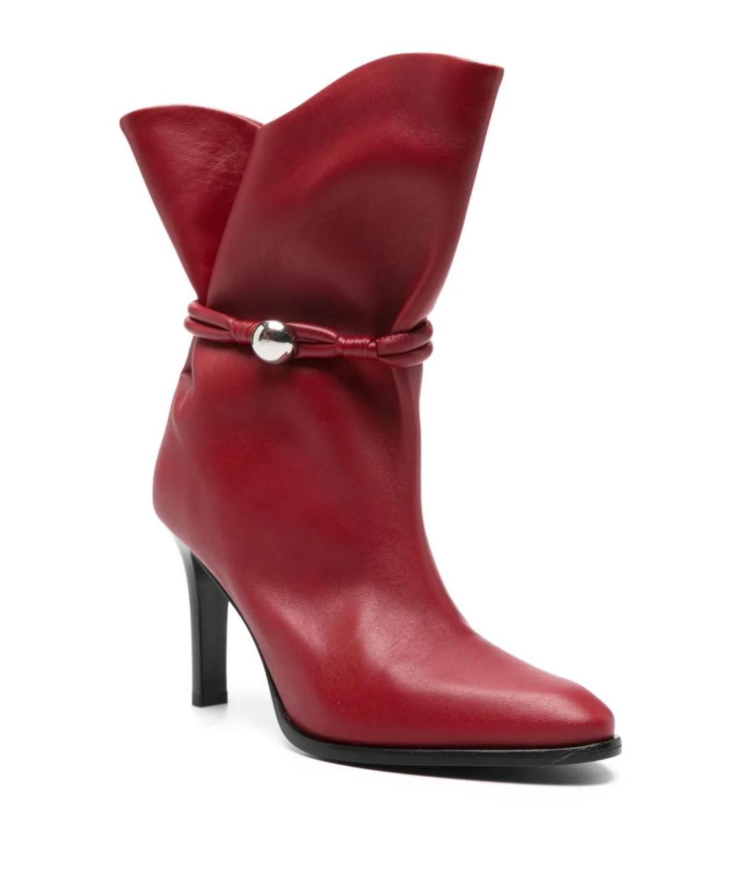 ISABEL MARANT Красные кожаные ботильоны, фото 2