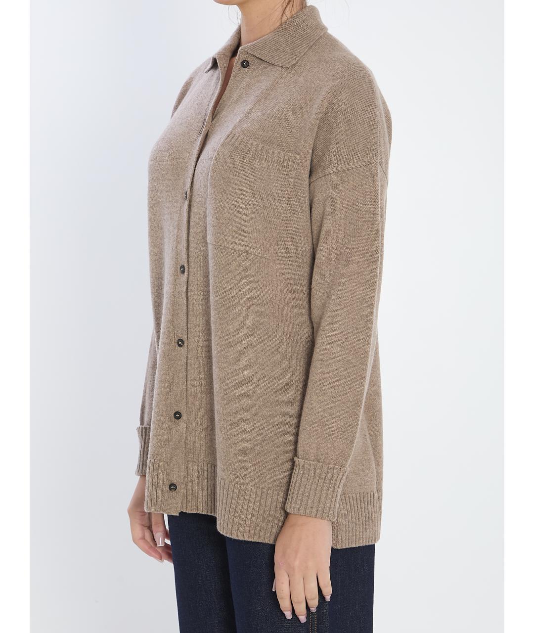 MAX MARA Коричневый кашемировый кардиган, фото 2