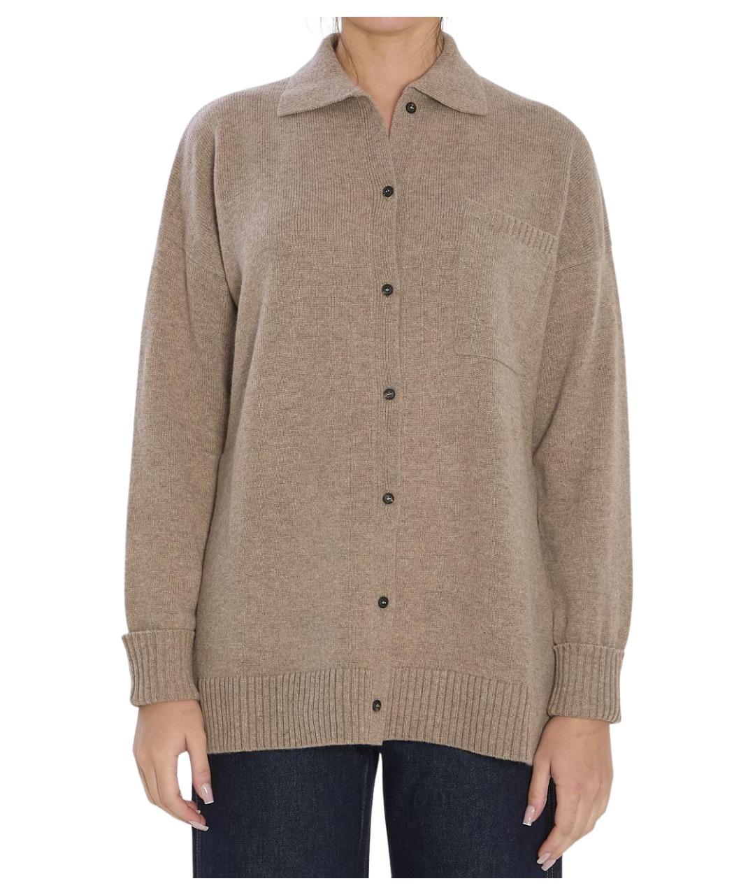 MAX MARA Коричневый кашемировый кардиган, фото 1