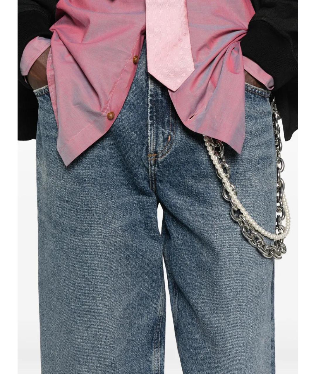 AGOLDE Синие хлопковые прямые джинсы, фото 5