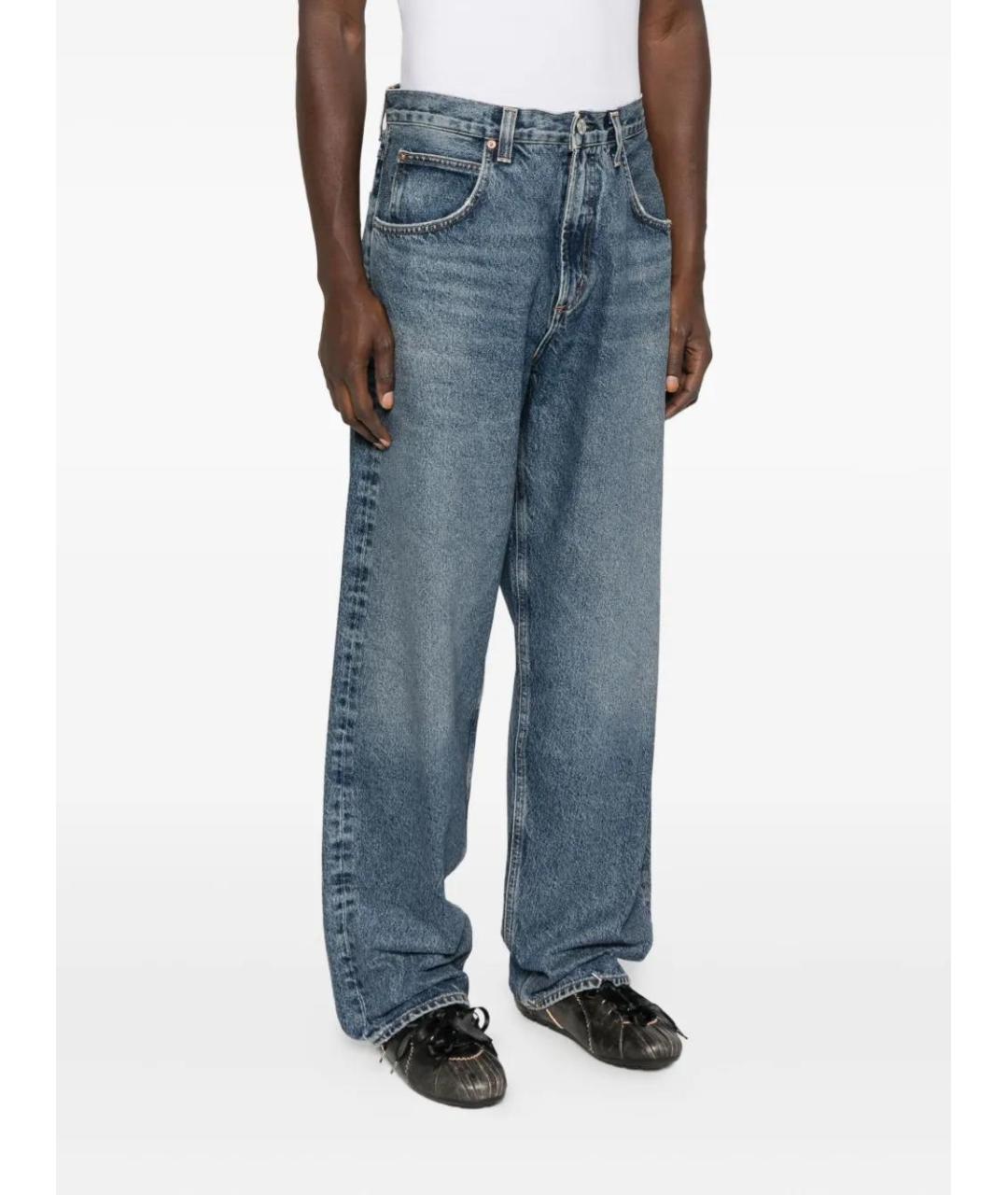 AGOLDE Синие хлопковые прямые джинсы, фото 3