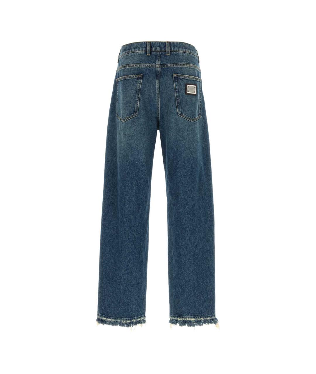 DOLCE&GABBANA Синие хлопковые прямые джинсы, фото 2