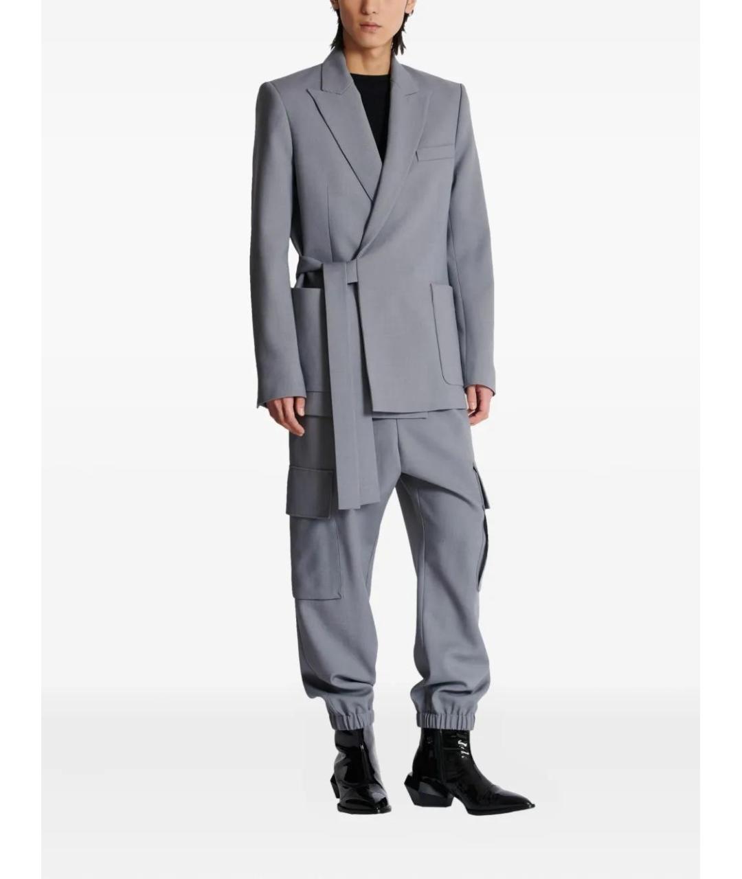 BALMAIN Антрацитовая хлопковая футболка, фото 2