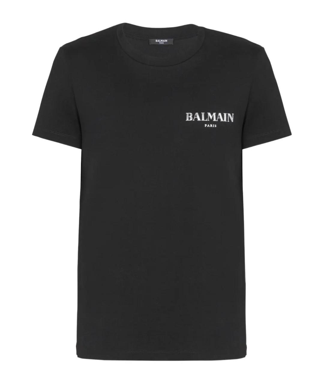 BALMAIN Антрацитовая хлопковая футболка, фото 1
