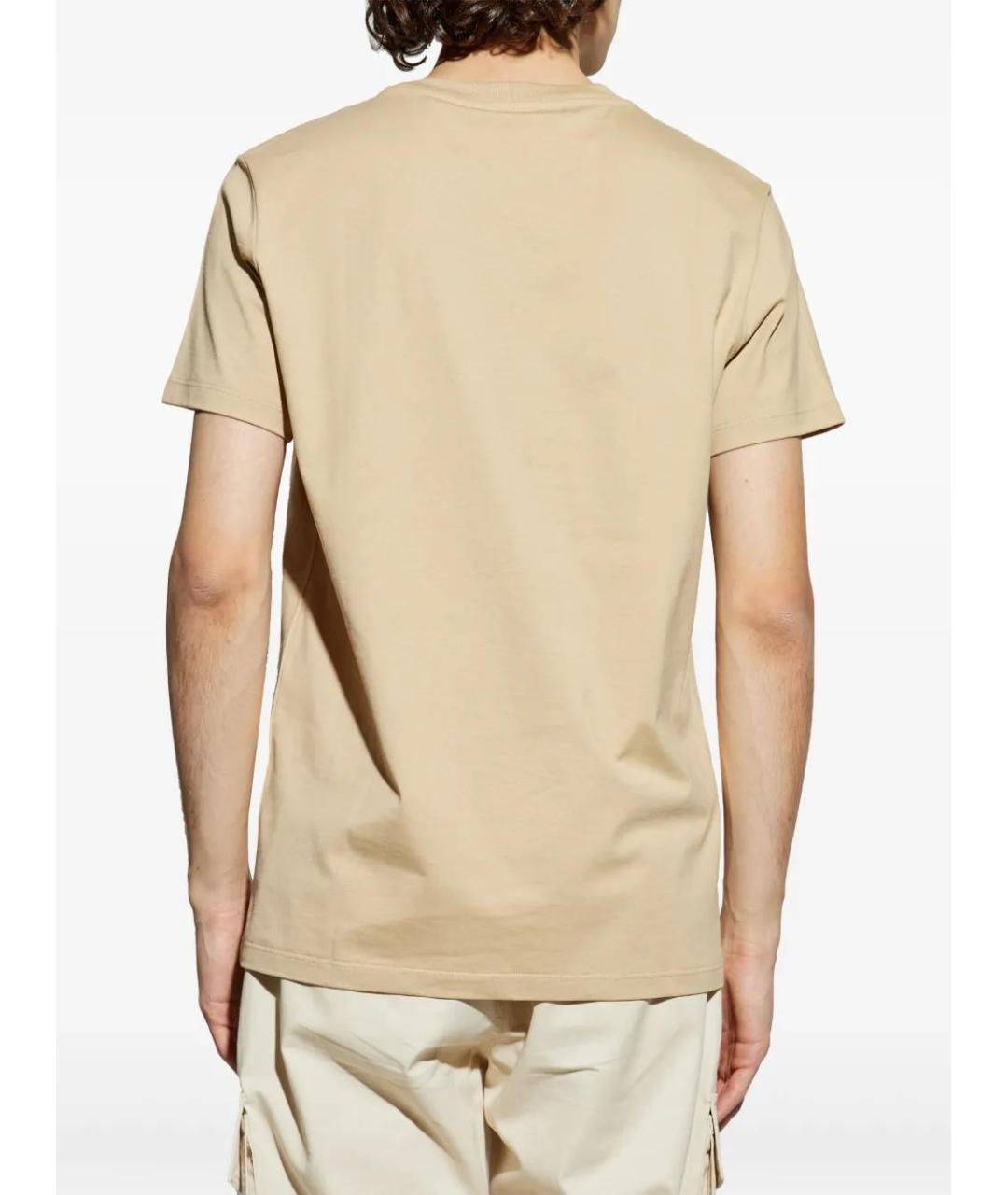 BALMAIN Бежевая хлопковая футболка, фото 4