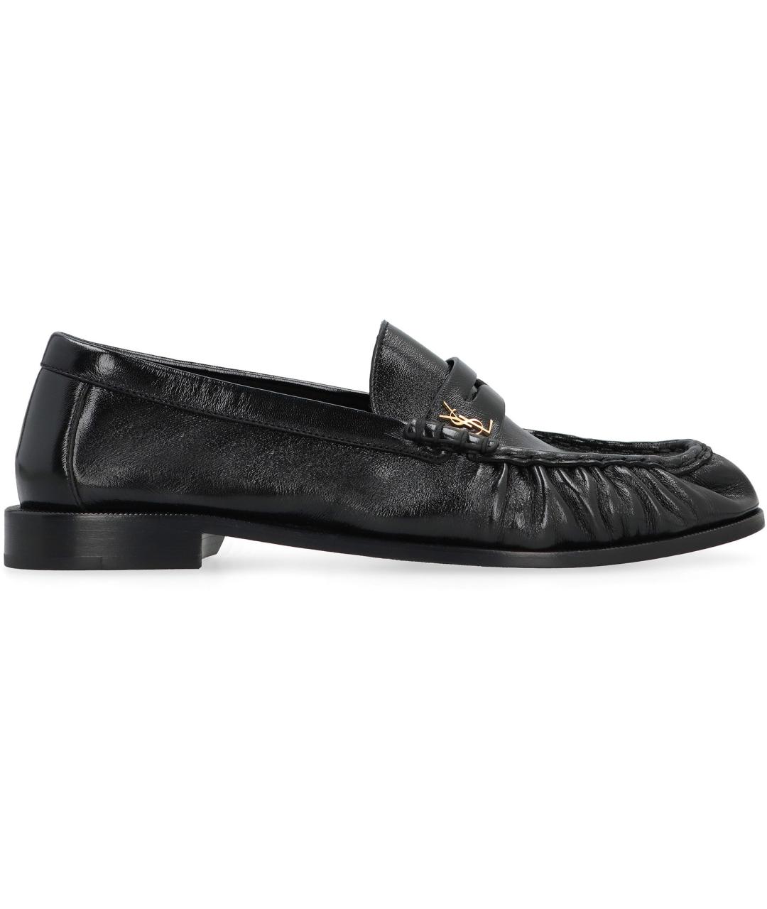 SAINT LAURENT Черные кожаные лоферы, фото 2
