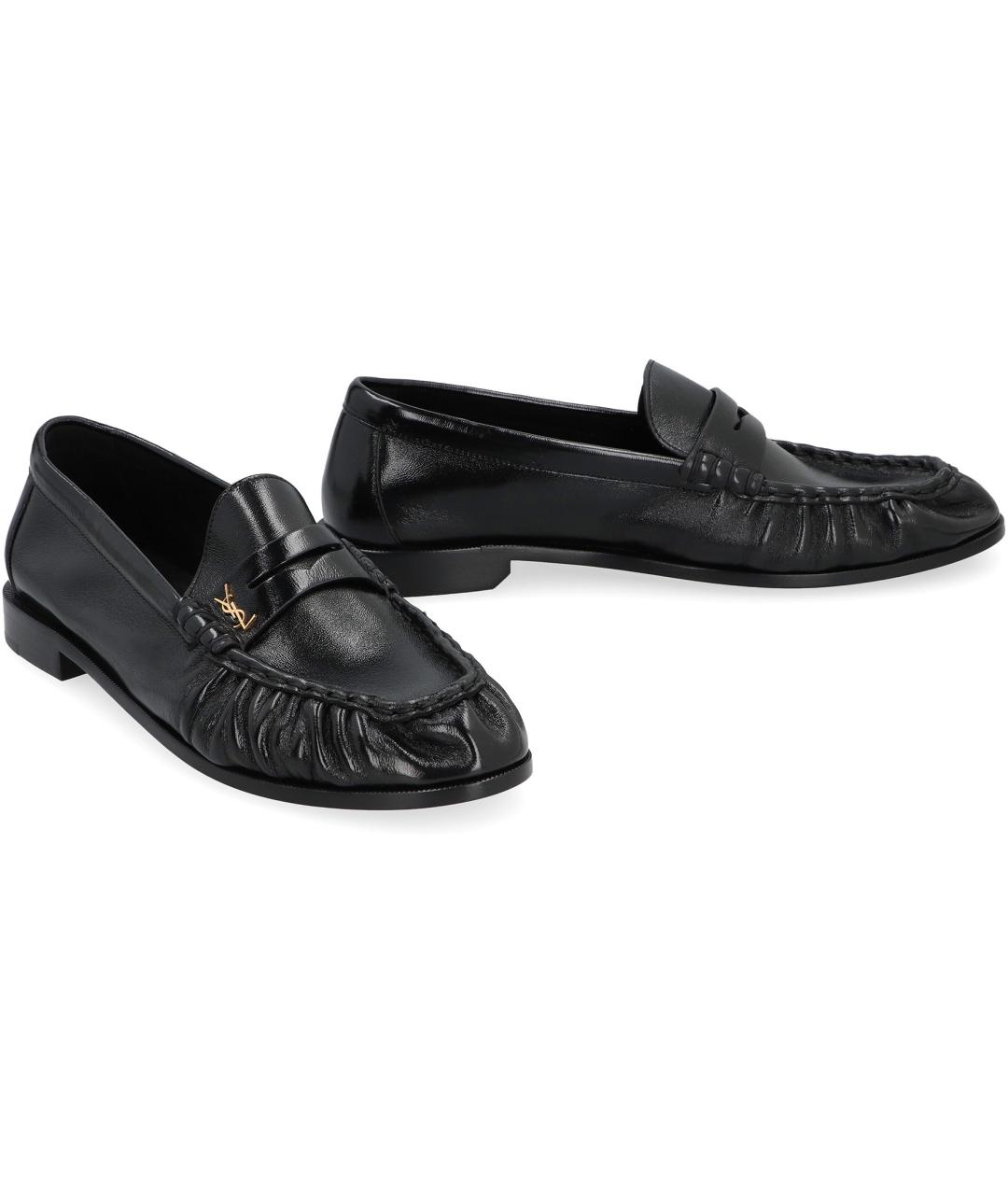 SAINT LAURENT Черные кожаные лоферы, фото 3