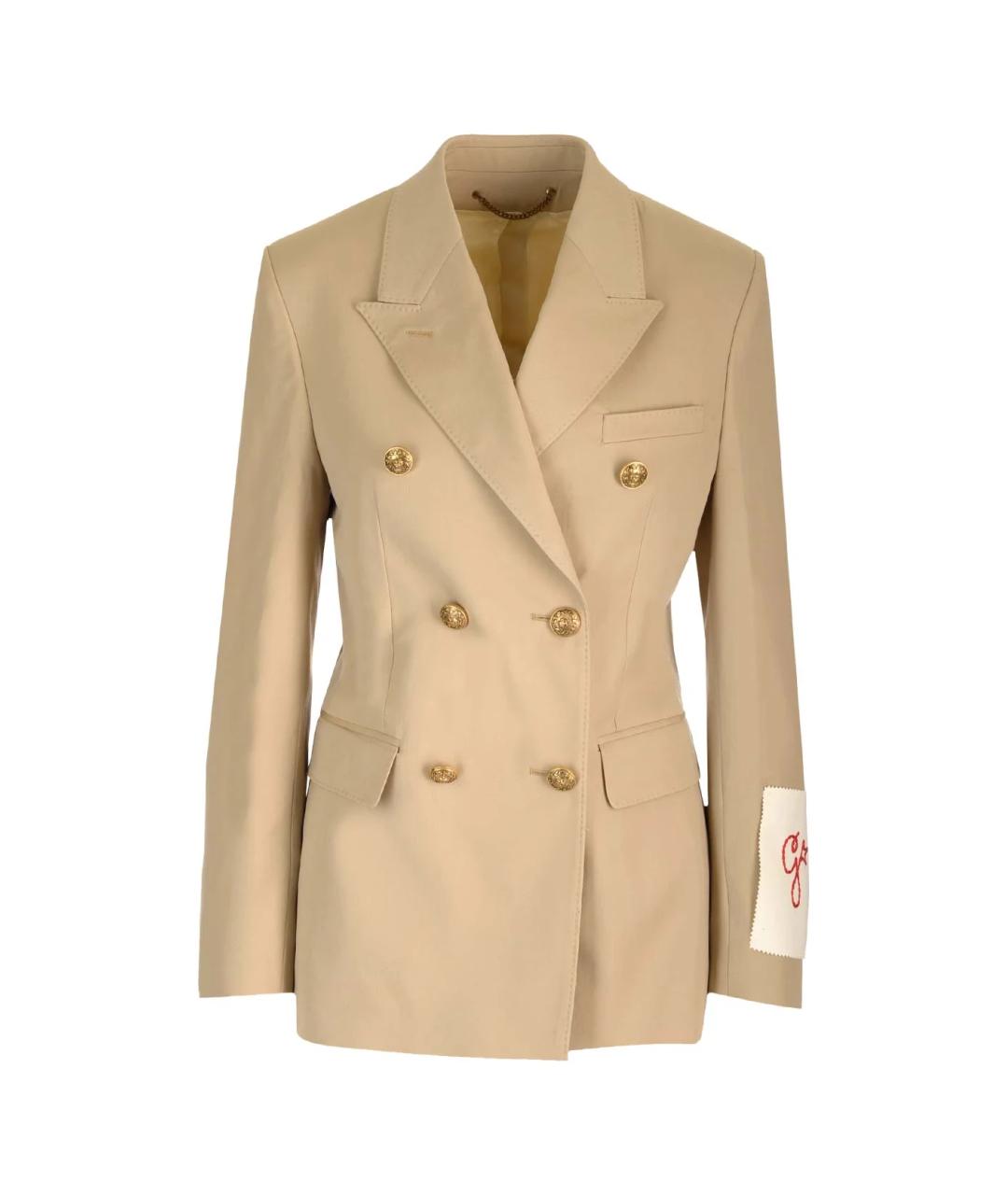 GOLDEN GOOSE DELUXE BRAND Бежевый шерстяной жакет/пиджак, фото 1