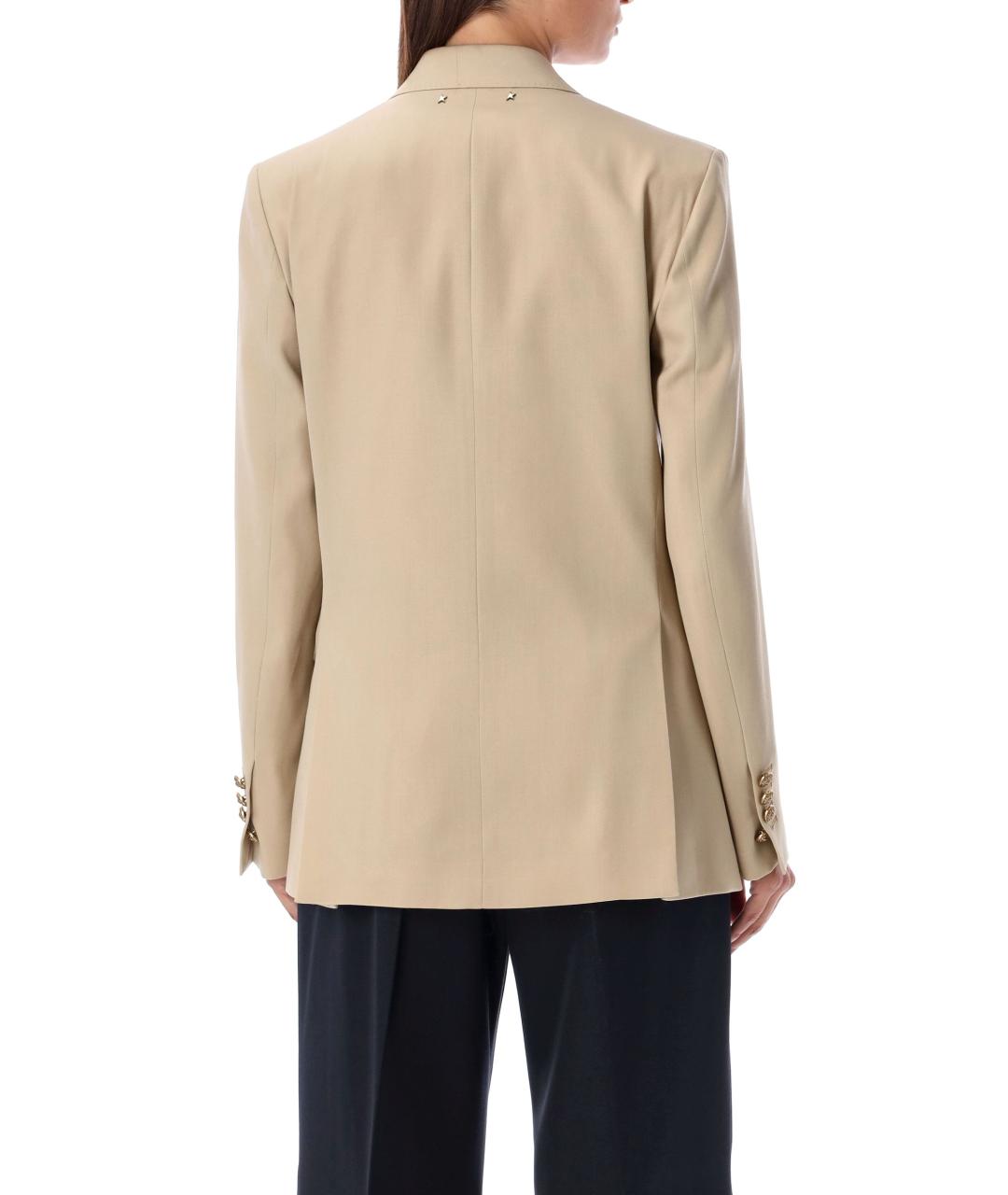 GOLDEN GOOSE DELUXE BRAND Бежевый шерстяной жакет/пиджак, фото 3