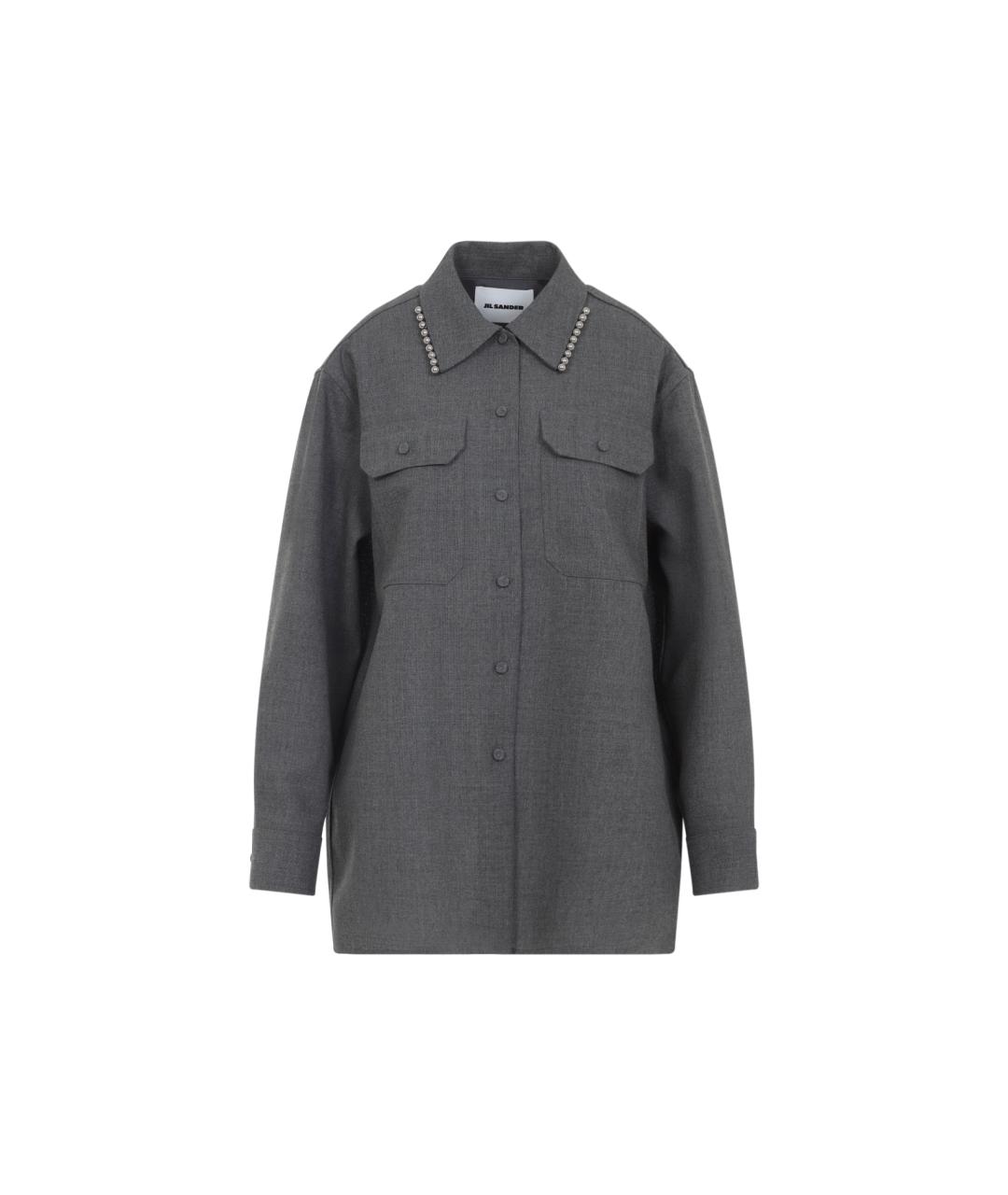 JIL SANDER Серая шерстяная рубашка, фото 1