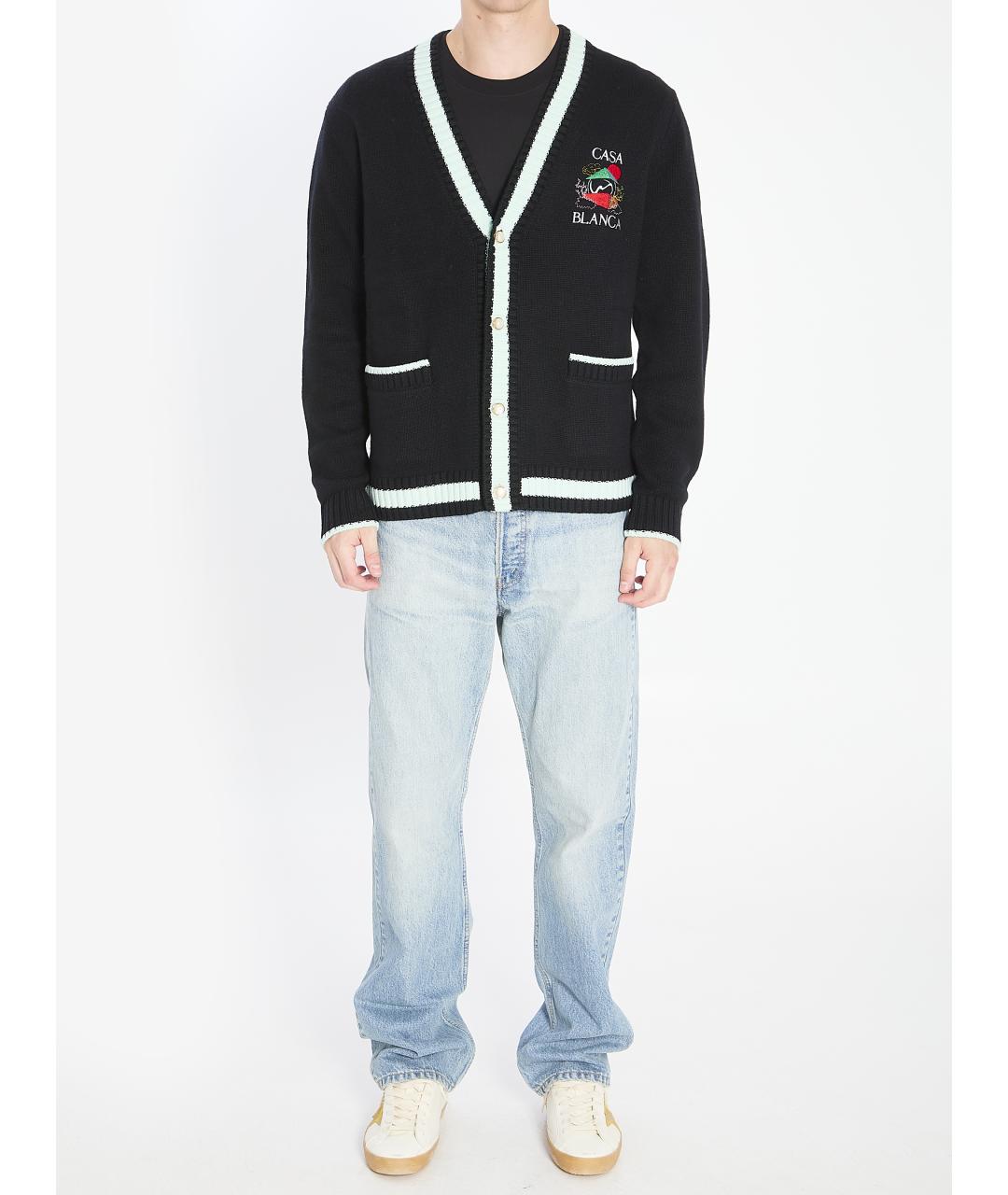 CASABLANCA Черный шерстяной кардиган, фото 6