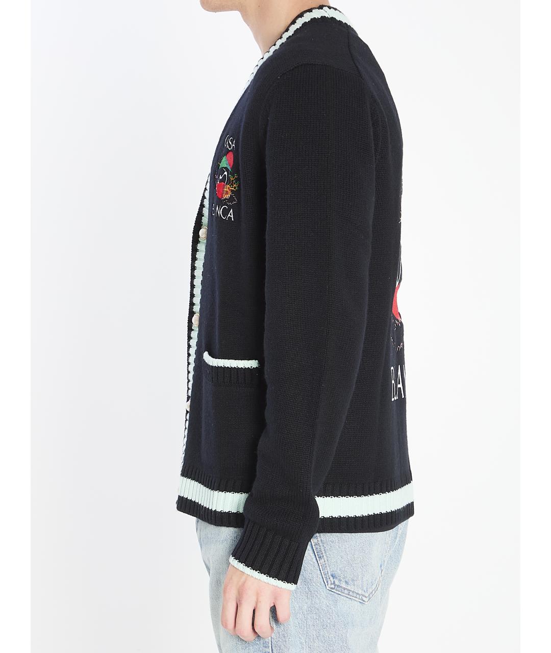 CASABLANCA Черный шерстяной кардиган, фото 4