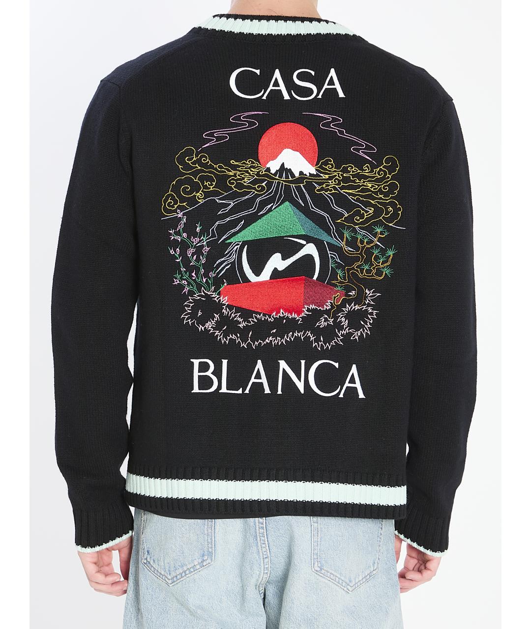 CASABLANCA Черный шерстяной кардиган, фото 5