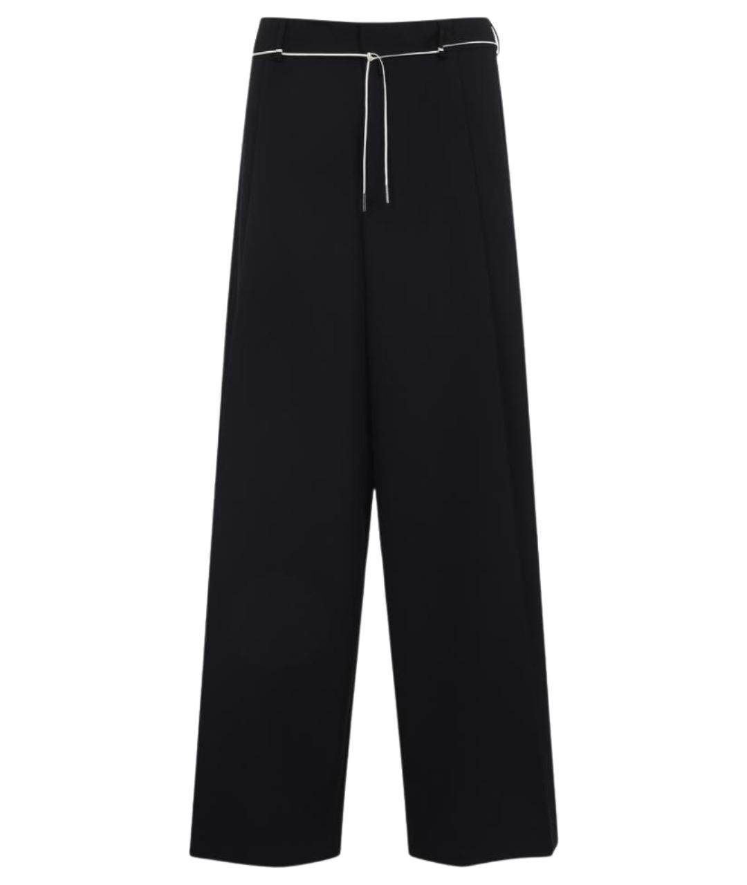 DRIES VAN NOTEN Черные шерстяные повседневные брюки, фото 1