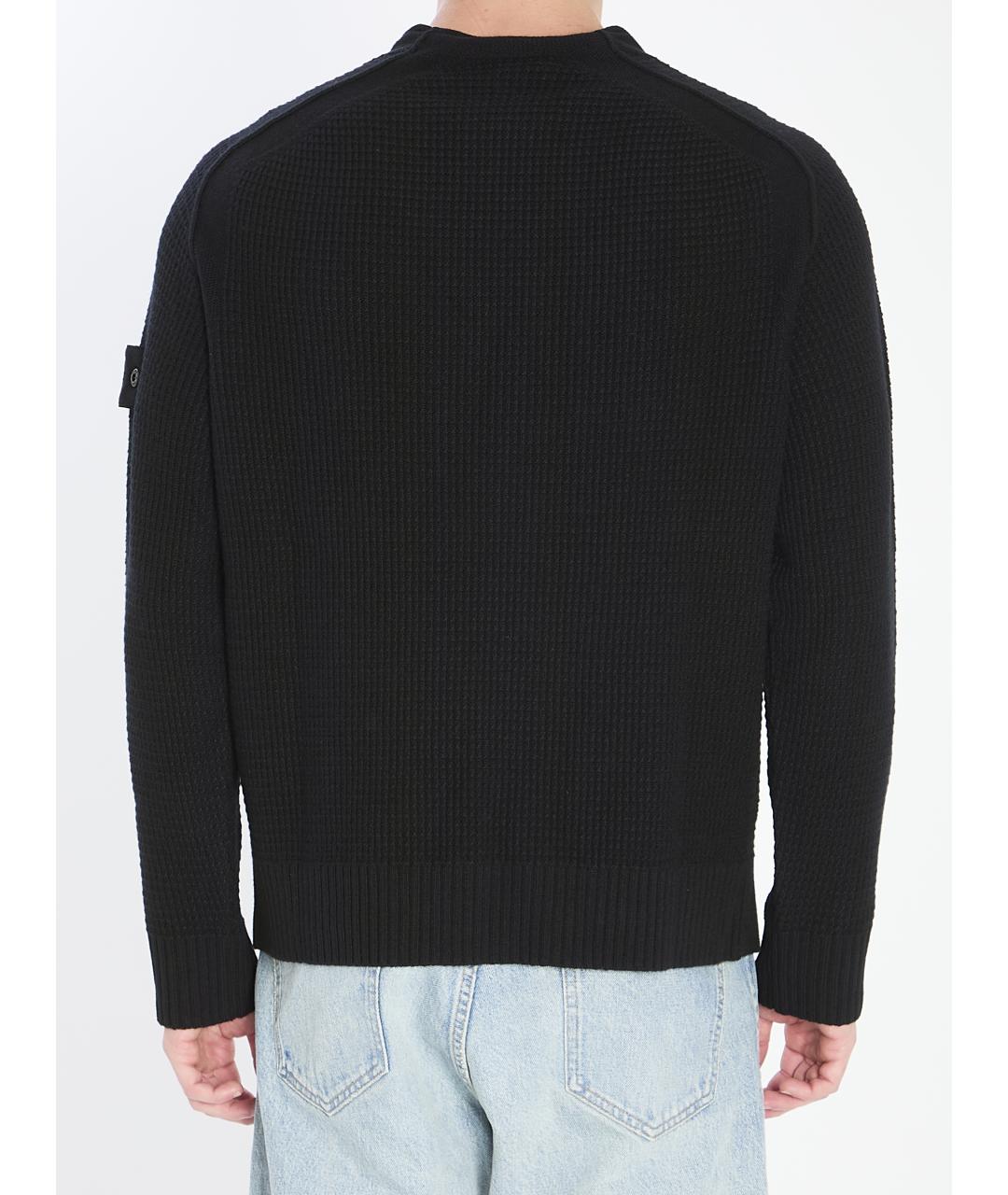 STONE ISLAND Черный шерстяной джемпер / свитер, фото 5