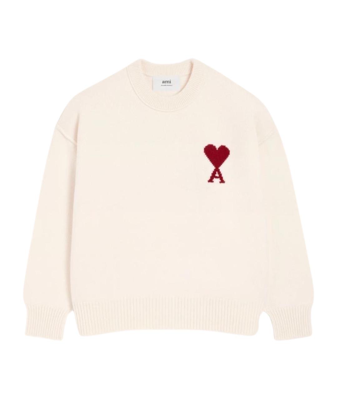 Ami Paris Белый шерстяной джемпер / свитер, фото 1