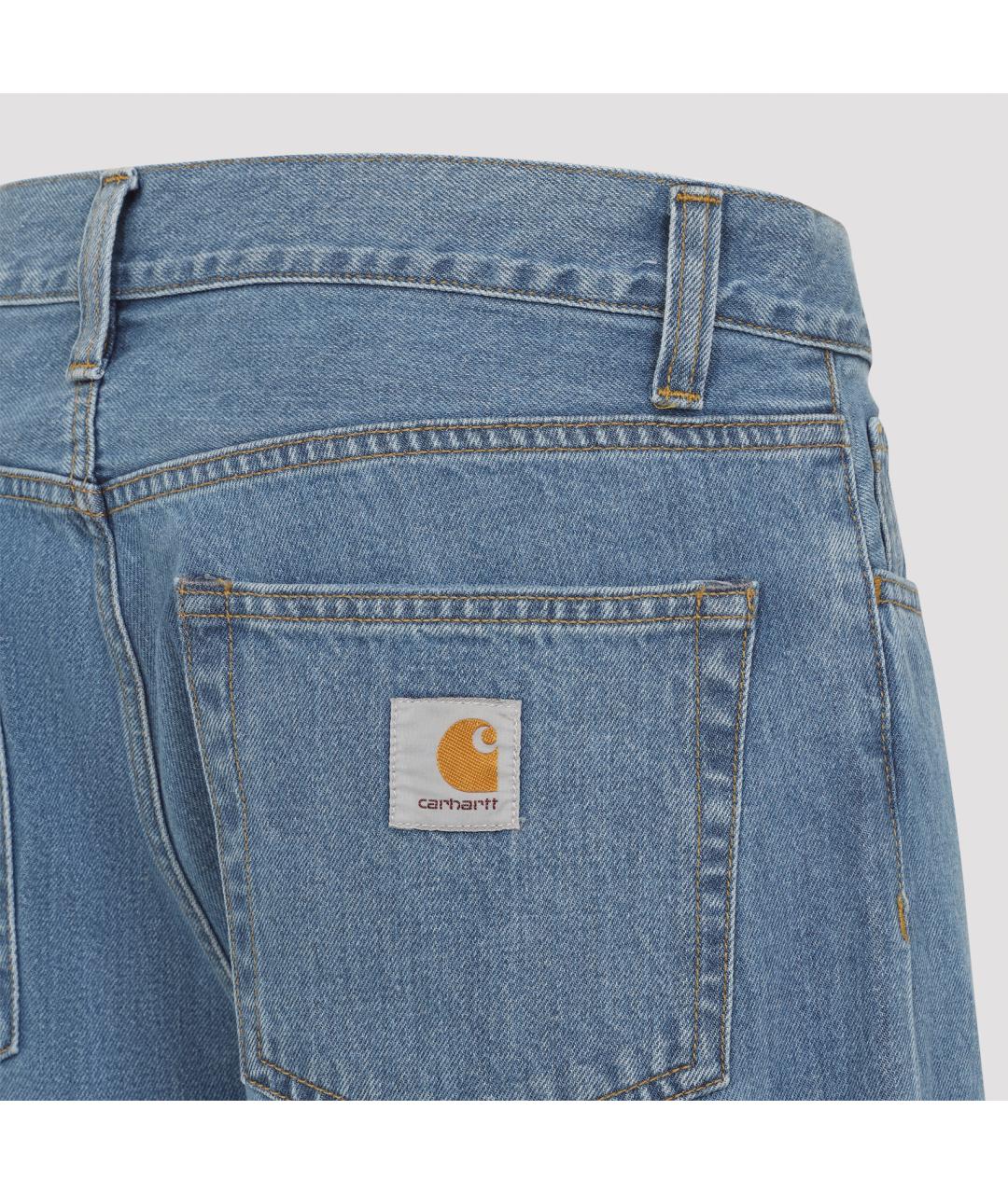 CARHARTT WIP Голубые хлопковые прямые джинсы, фото 3