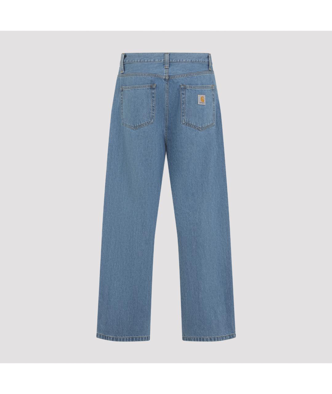 CARHARTT WIP Голубые хлопковые прямые джинсы, фото 2