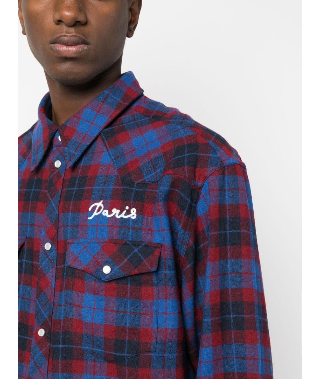 KENZO Синяя шерстяная кэжуал рубашка, фото 3