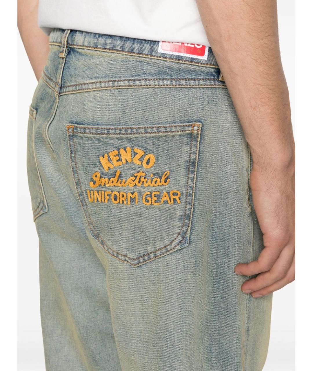 KENZO Синие хлопковые прямые джинсы, фото 2
