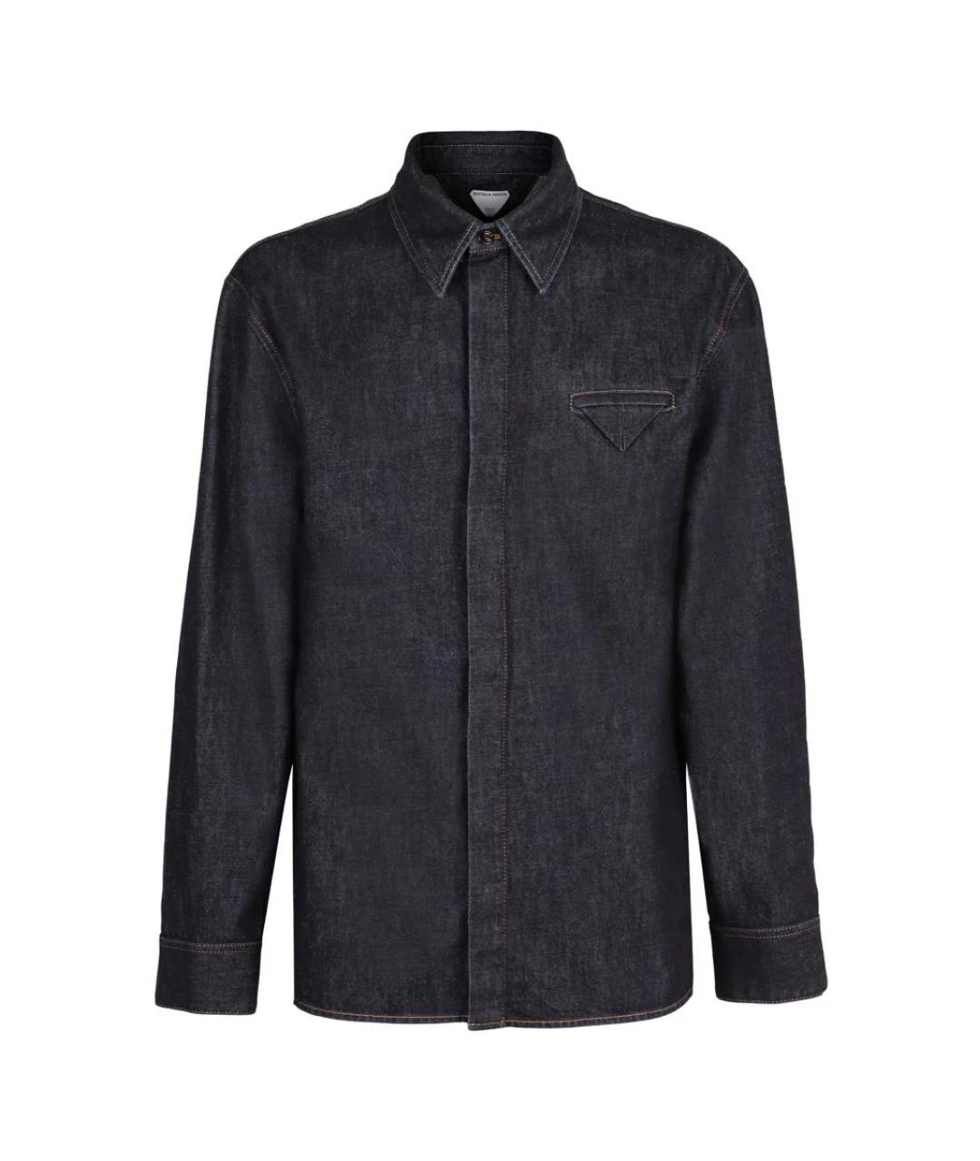 BOTTEGA VENETA Темно-синяя хлопковая кэжуал рубашка, фото 1