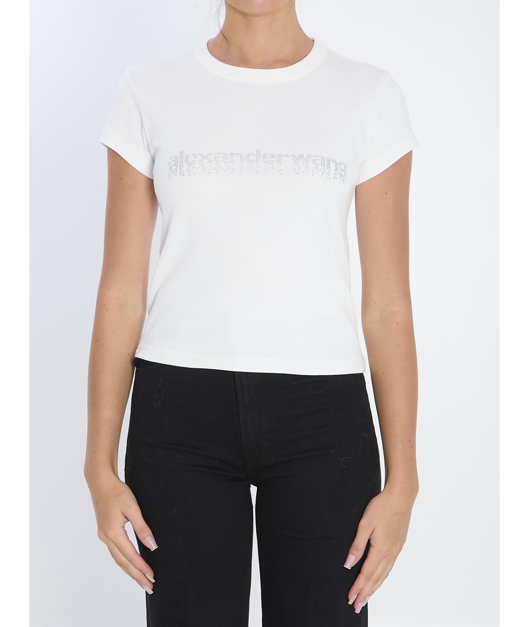 ALEXANDER WANG Белая хлопковая футболка, фото 5