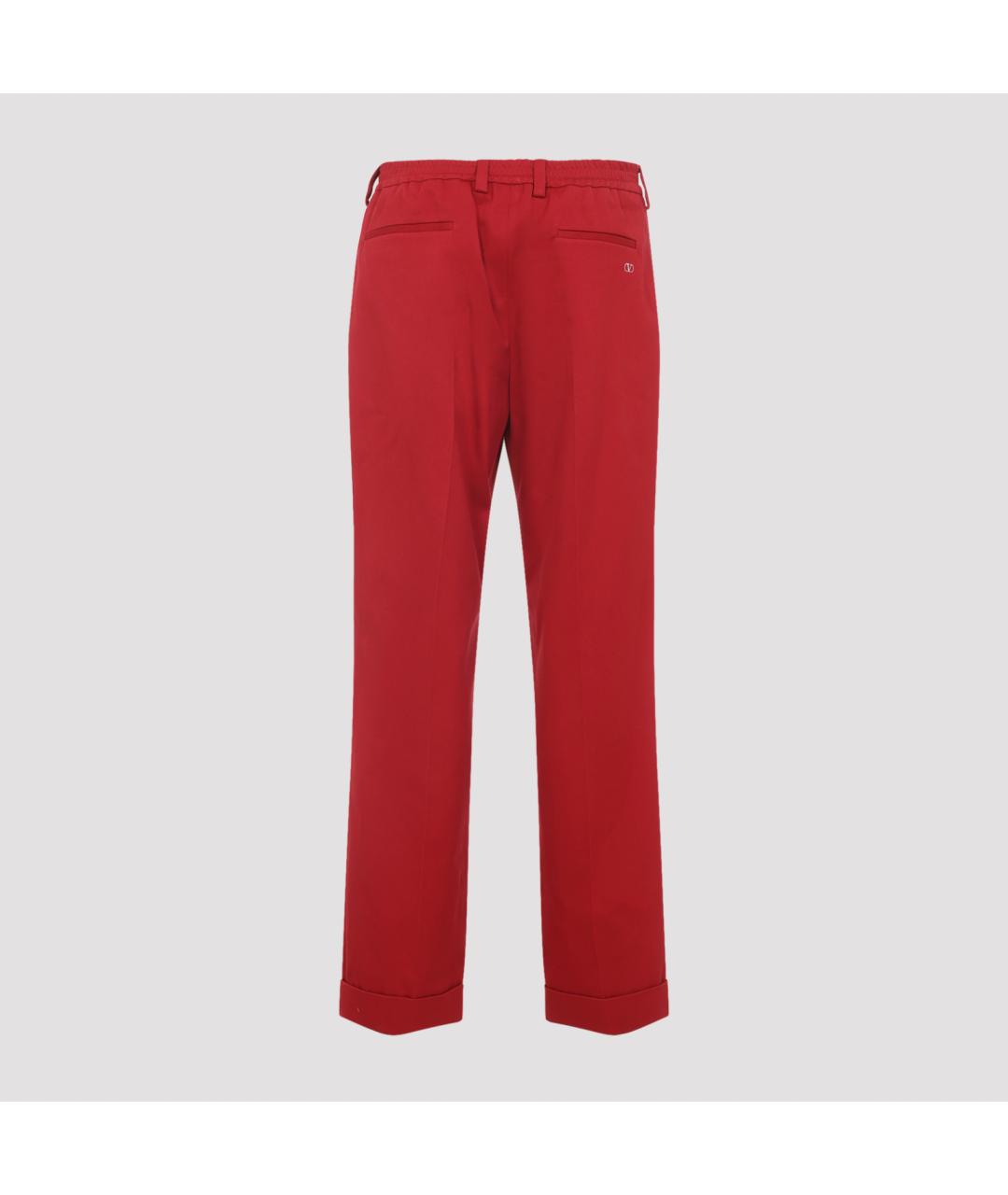 VALENTINO Красные хлопковые повседневные брюки, фото 3