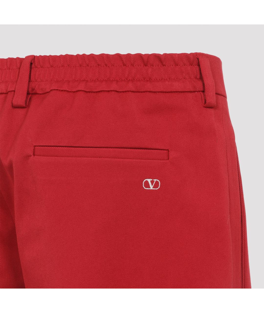 VALENTINO Красные хлопковые повседневные брюки, фото 4
