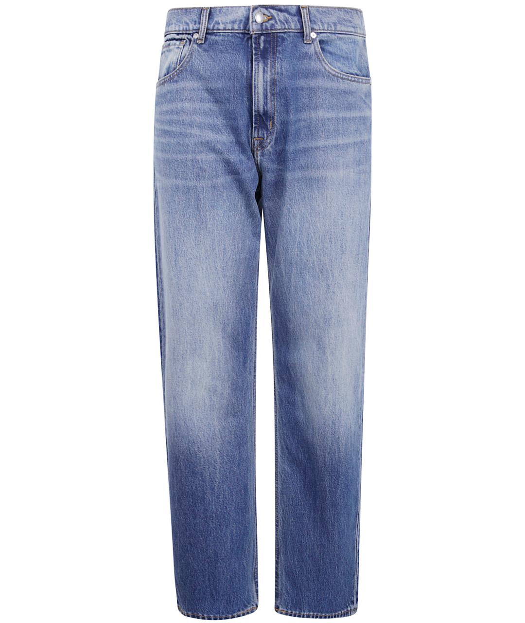 7 FOR ALL MANKIND Синие хлопковые прямые джинсы, фото 1