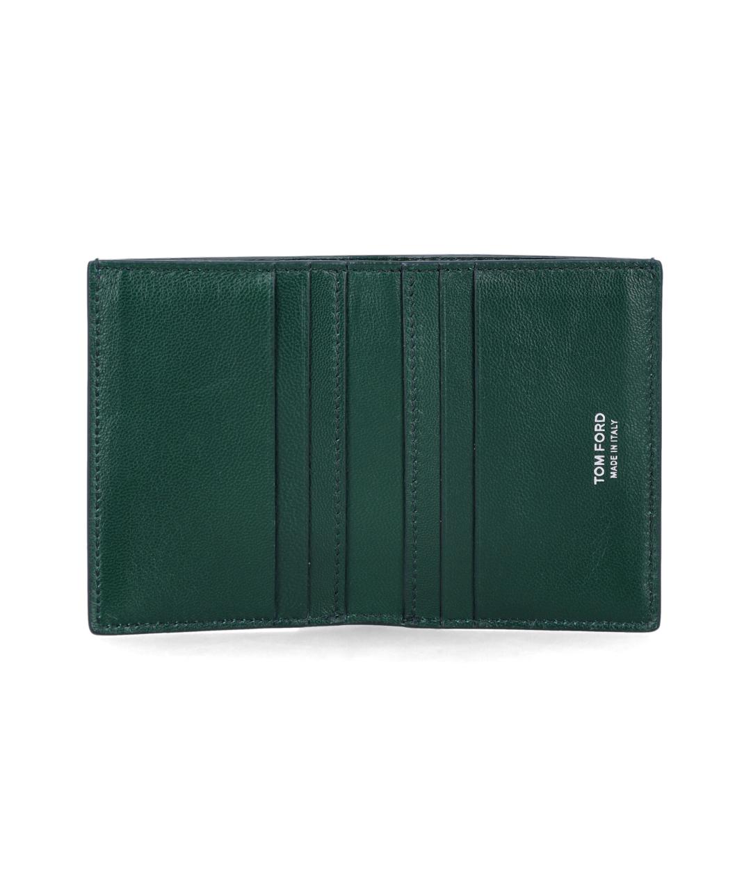 TOM FORD Зеленый кожаный кардхолдер, фото 3