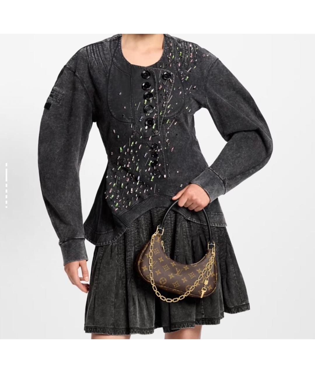 LOUIS VUITTON Коричневая кожаная сумка через плечо, фото 6