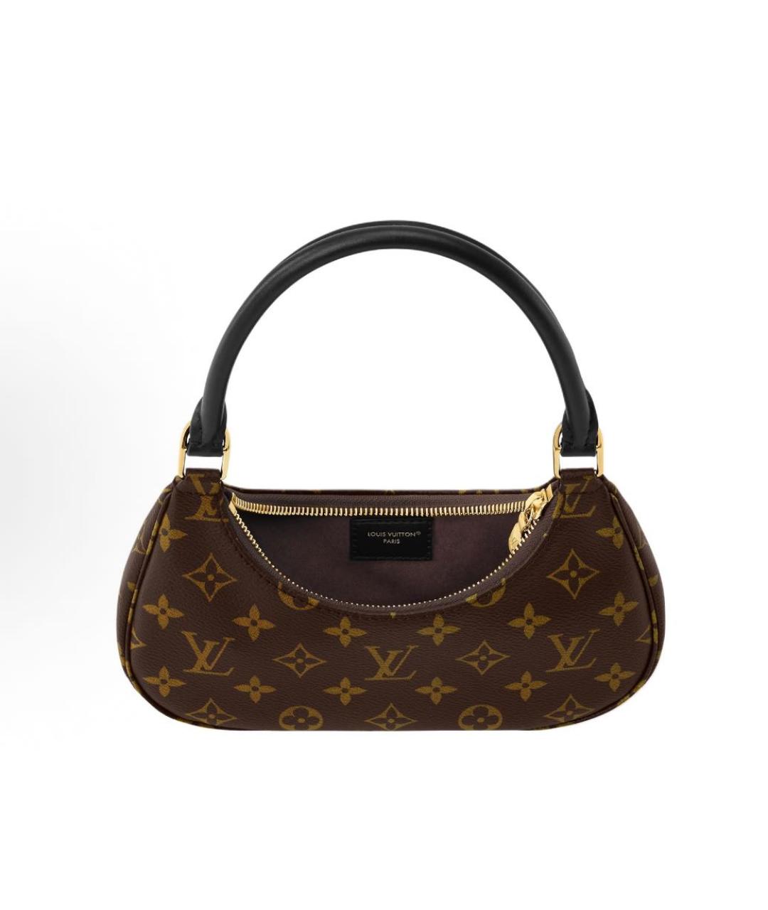 LOUIS VUITTON Коричневая кожаная сумка через плечо, фото 4