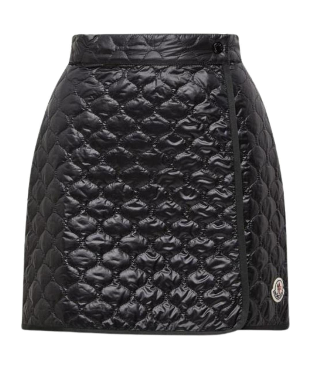 MONCLER Черная полиамидовая юбка мини, фото 1