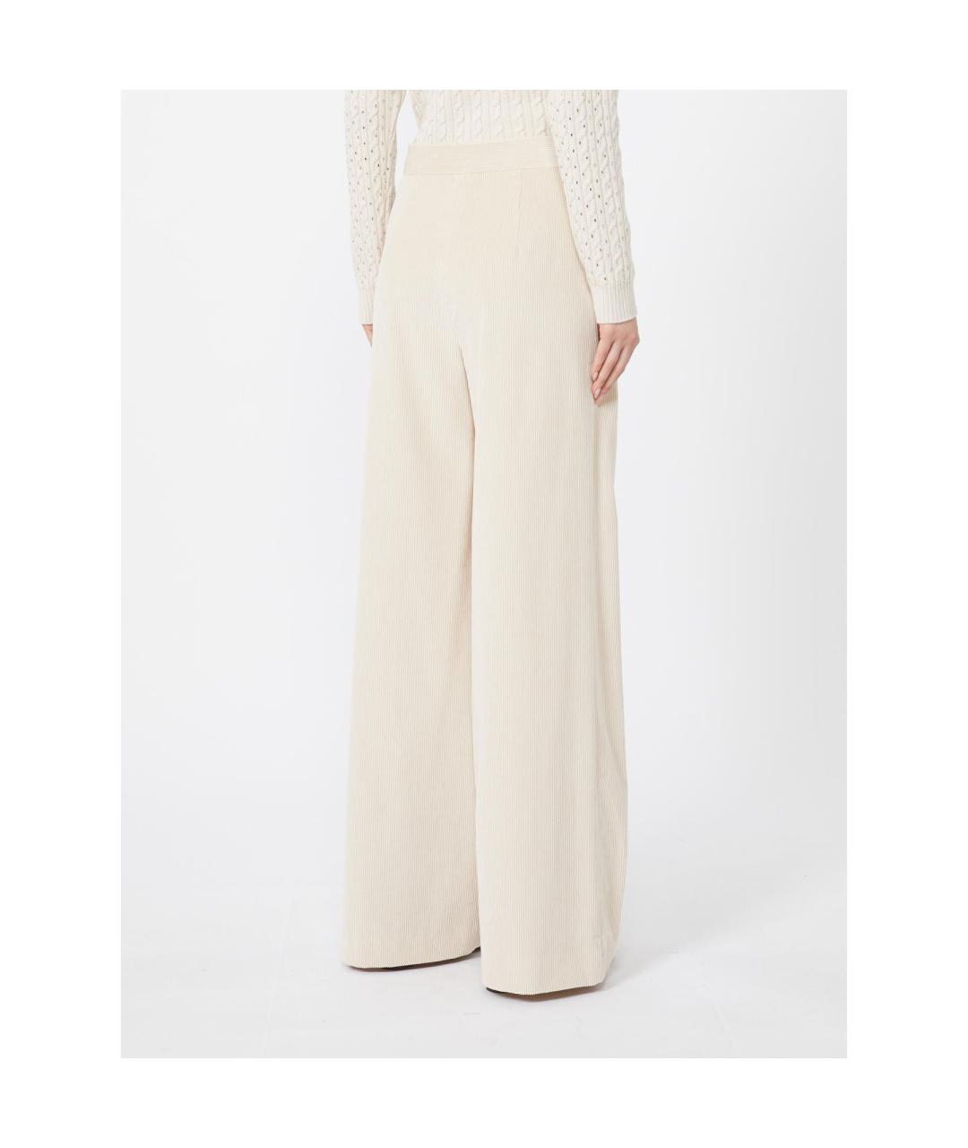 MAX MARA STUDIO Бежевые хлопковые прямые брюки, фото 2