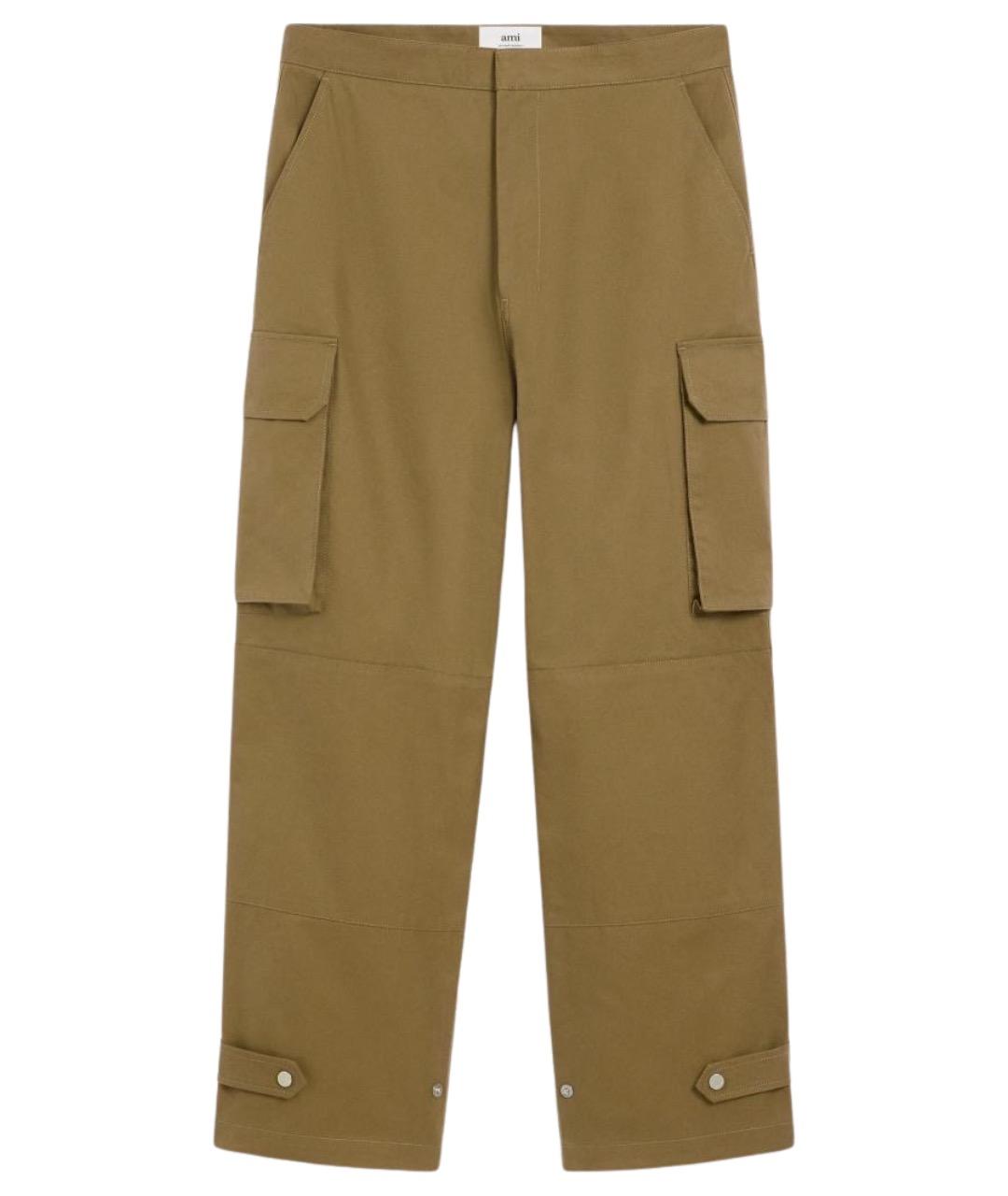Ami Paris Хаки хлопковые повседневные брюки, фото 1
