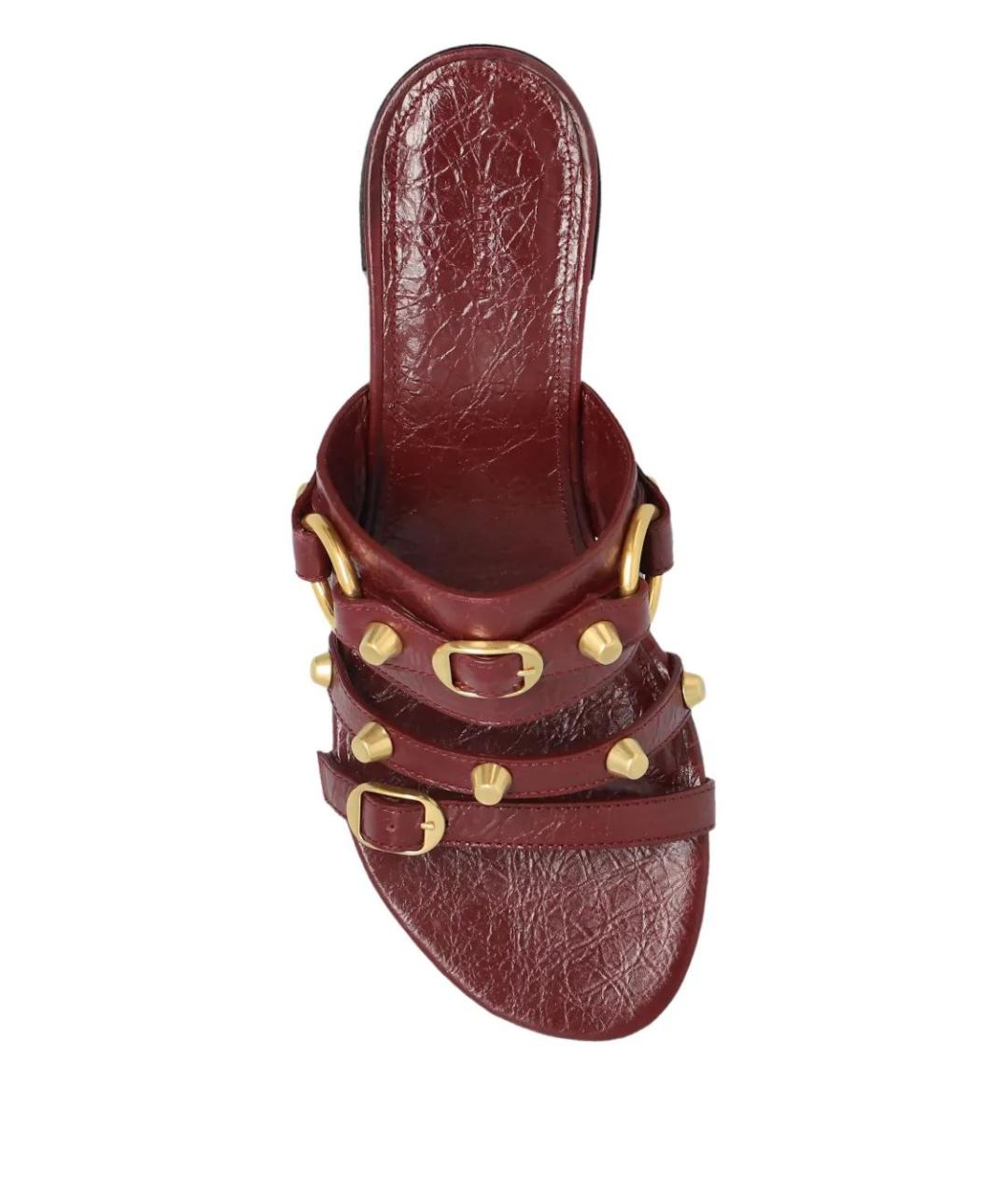 BALENCIAGA Бордовые кожаные мюли, фото 4