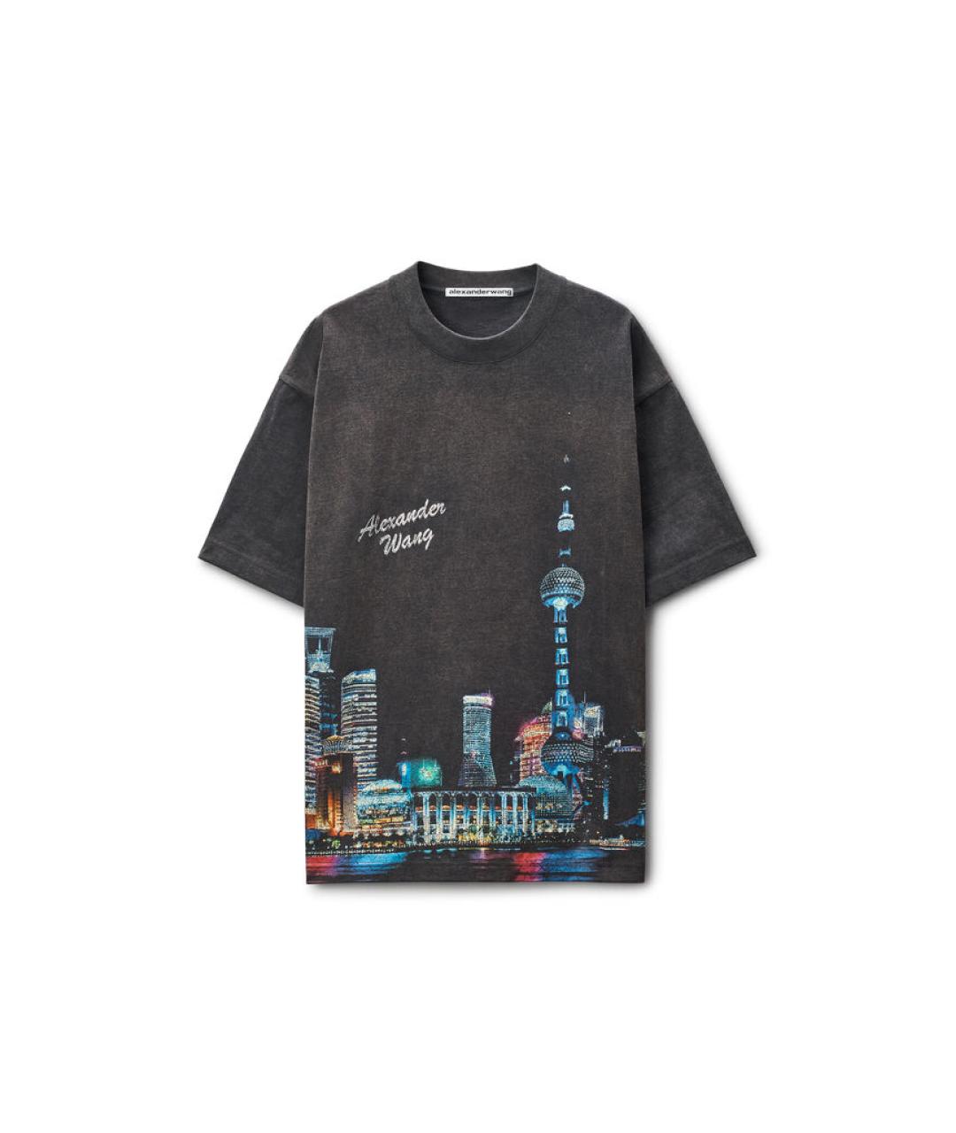 ALEXANDER WANG Серая хлопковая футболка, фото 1