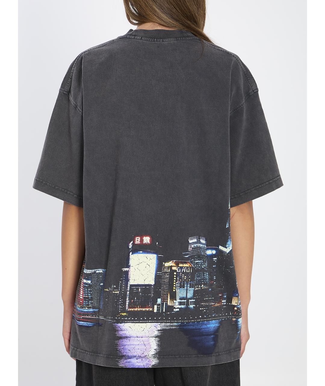 ALEXANDER WANG Серая хлопковая футболка, фото 5