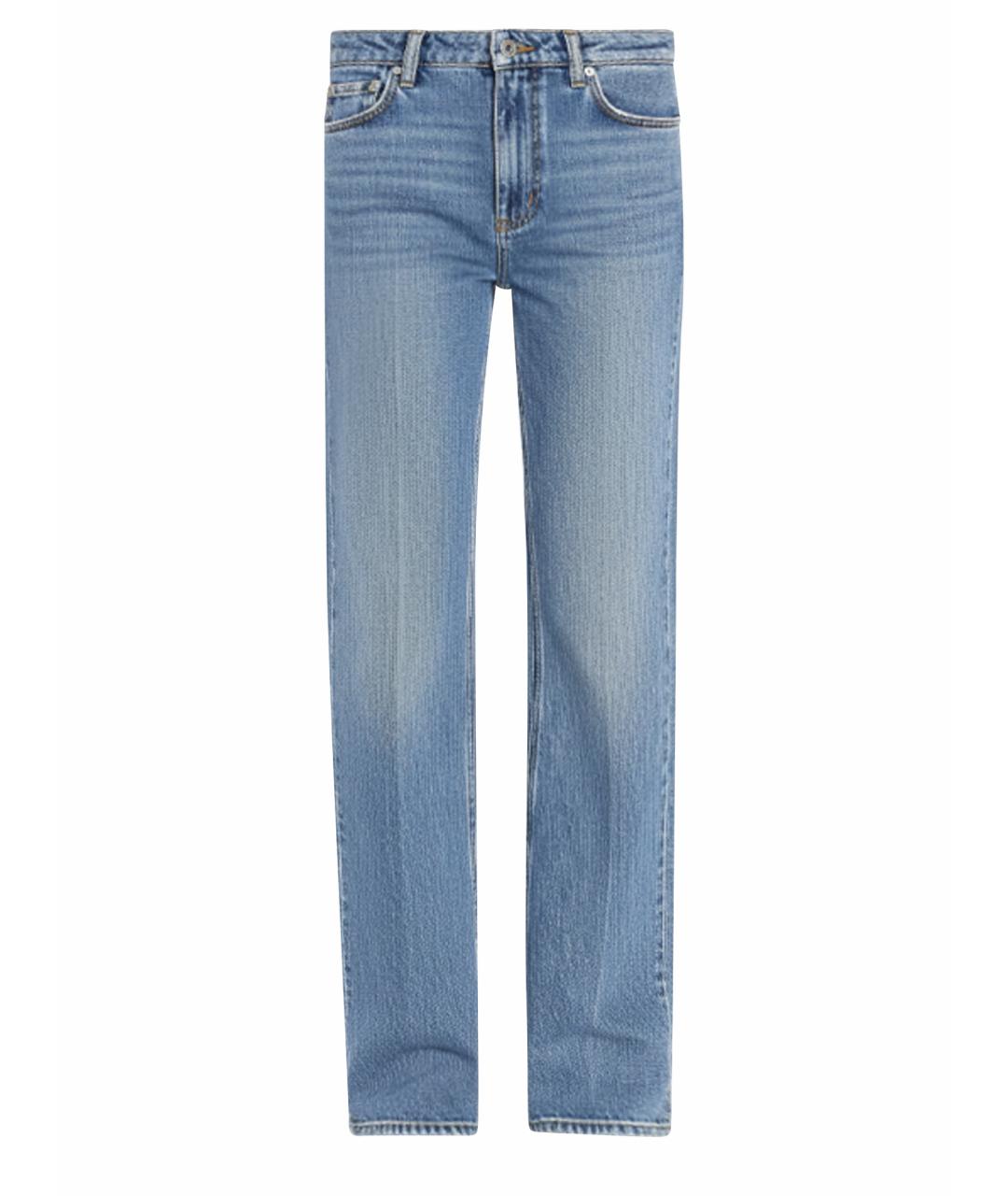 DOLCE&GABBANA Синие хлопковые прямые брюки, фото 1