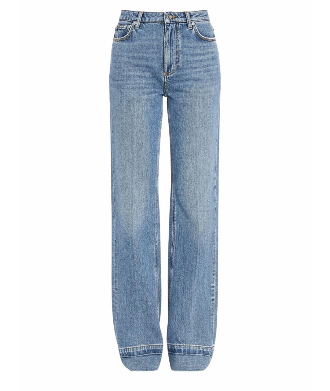 DOLCE&GABBANA Синие хлопковые прямые брюки, фото 5