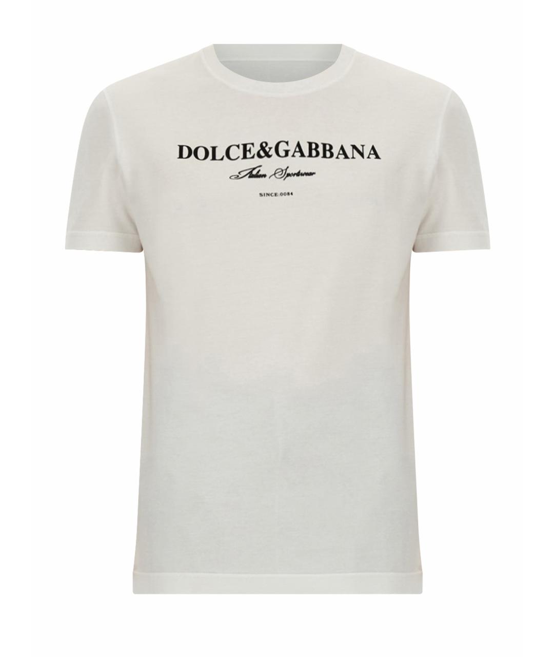 DOLCE&GABBANA Белая хлопковая футболка, фото 1