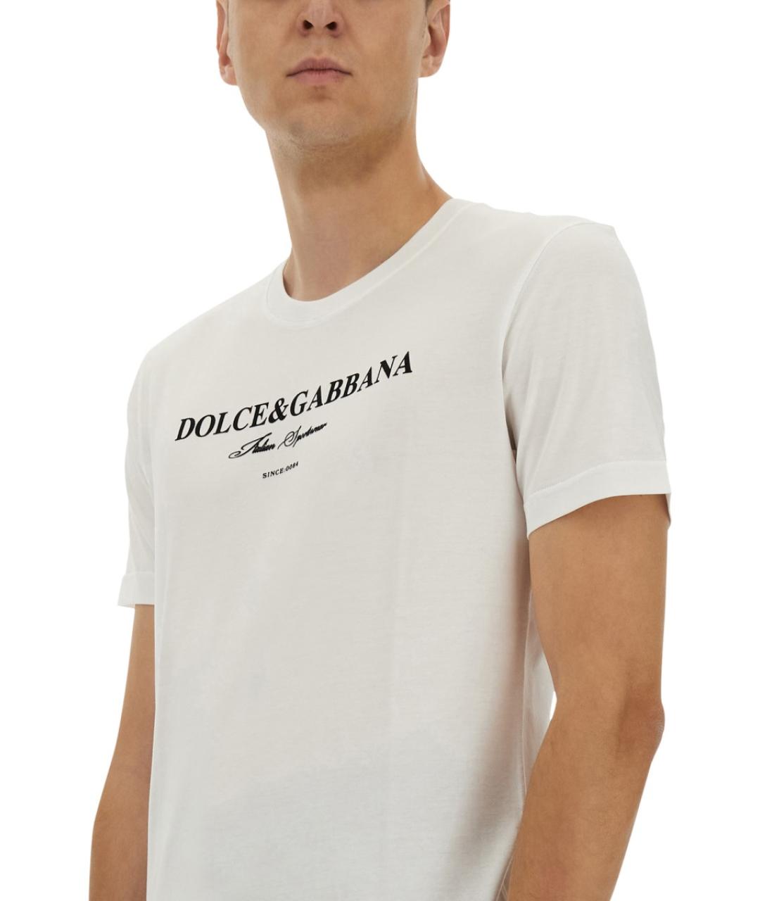 DOLCE&GABBANA Белая хлопковая футболка, фото 3