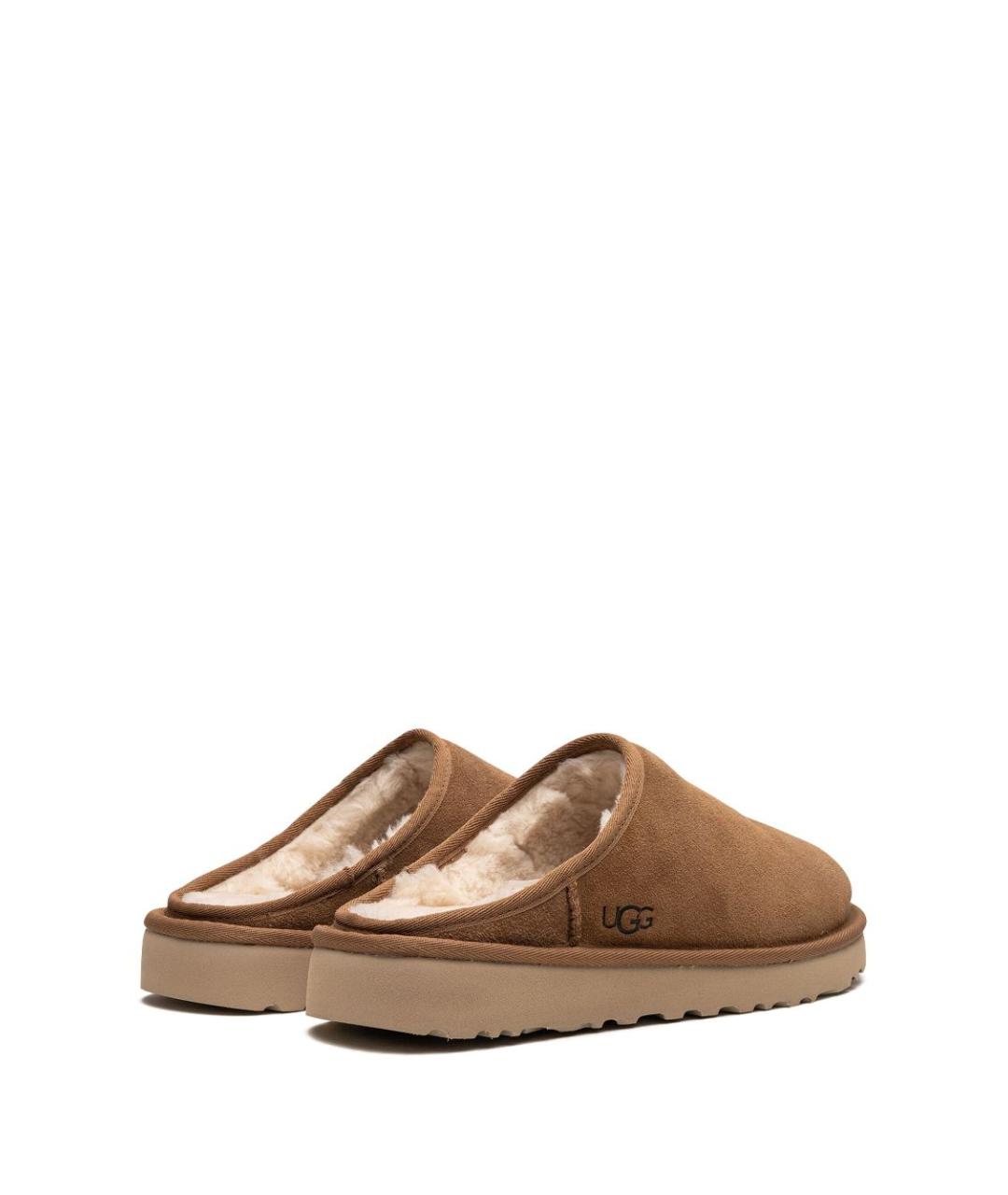 UGG AUSTRALIA Коричневые кожаные шлепанцы, фото 3