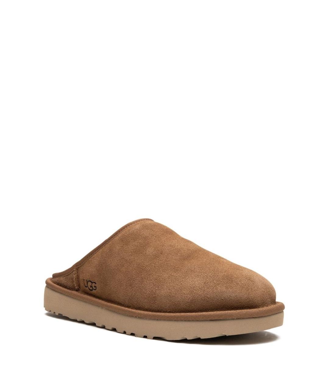 UGG AUSTRALIA Коричневые кожаные шлепанцы, фото 5