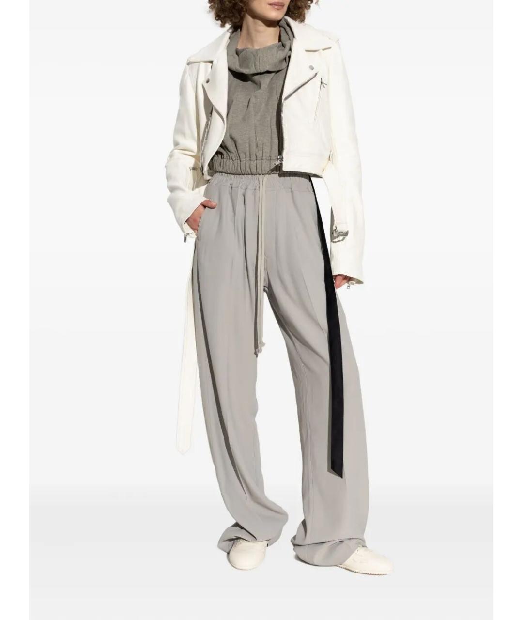RICK OWENS Белая кожаная куртка, фото 2