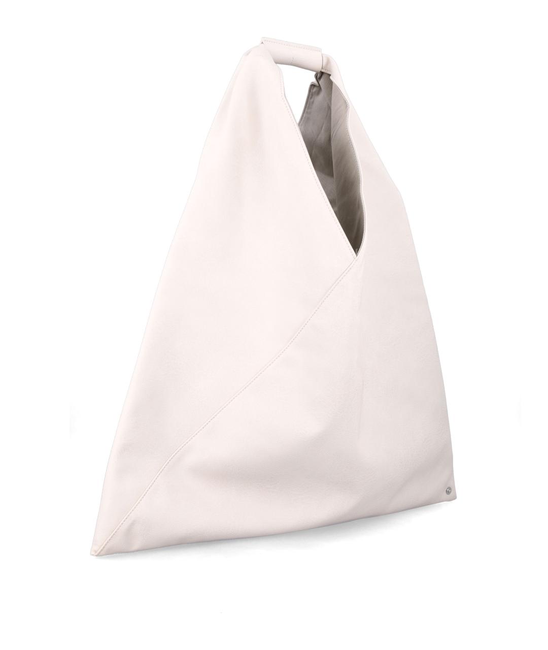 MM6 MAISON MARGIELA Бежевая сумка с короткими ручками из искусственной кожи, фото 2
